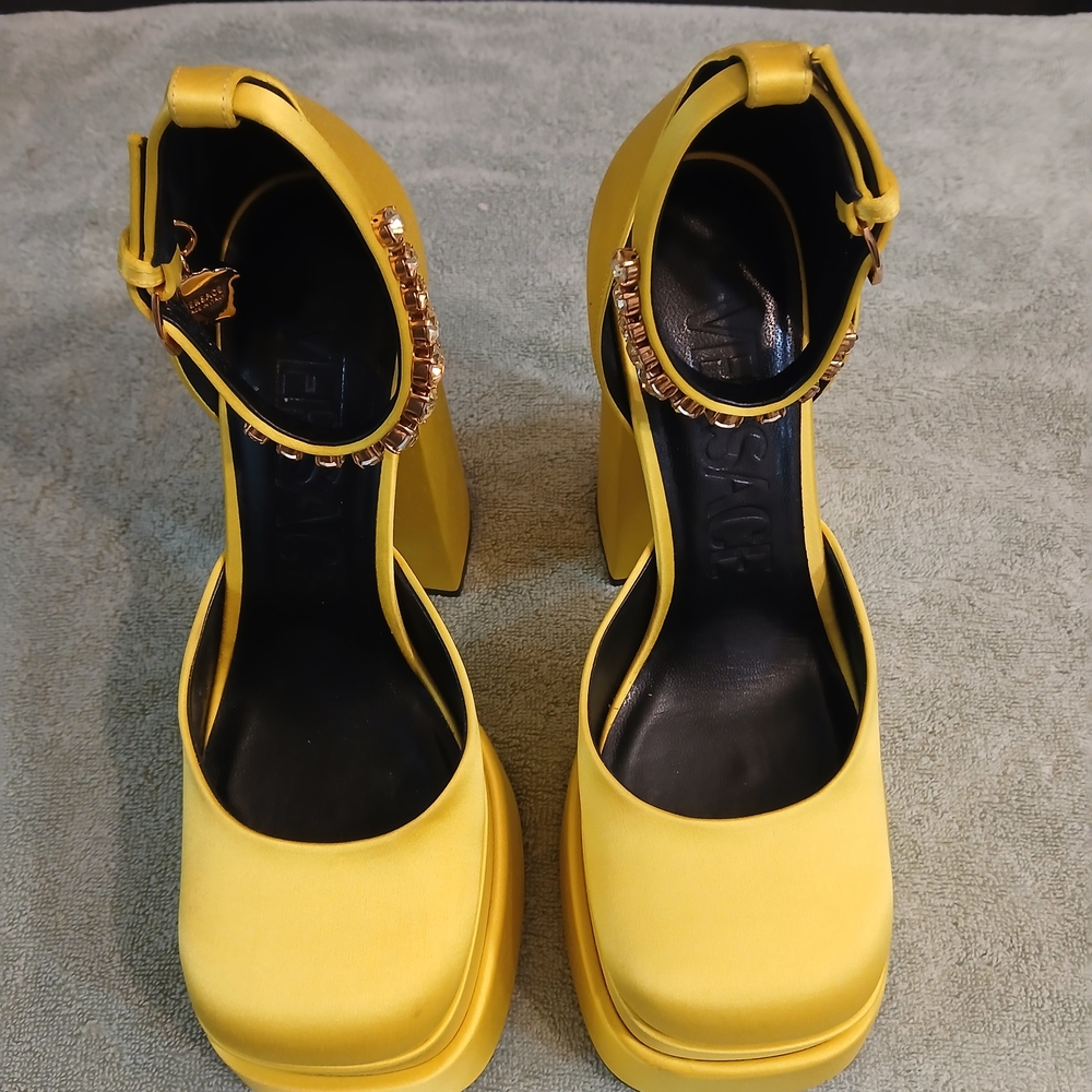 Versace Bold Yellow Platform Heels